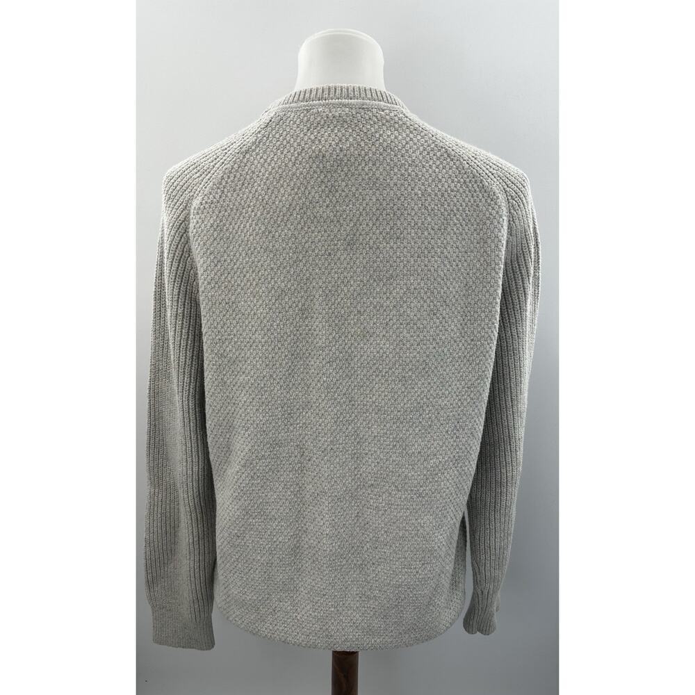 GAP Cable Knit Sweater Medium Gray Crewneck Cotton Wool Blend Cozy - Picture 4 of 6